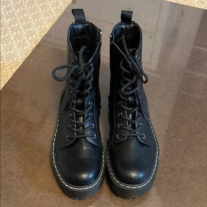 Sincerely Jules Black Lace-Up Combat Boots